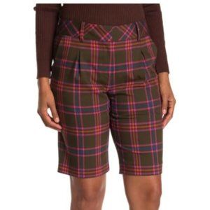 Funky Trina Turk Dexter Plaid Burmuda Shorts Sz 8